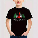 Combed Cotton New Christmas Children's Short Sleeve Girls' T-Shirt Kids Clothing Boys' Short Sleeve