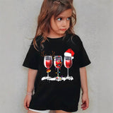 Combed Cotton New Christmas Children's Short Sleeve Girls' T-Shirt Kids Clothing Boys' Short Sleeve