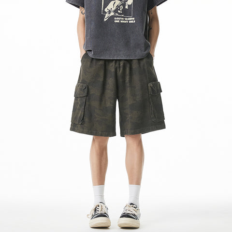 Camouflage workwear shorts for men