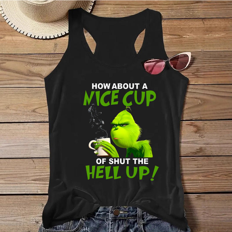 Women's Independence Day Printed Christmas Print Tank Top