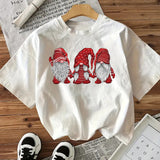 Doll Cotton Women's Short Sleeve Fashion Style Top American Christmas New Arrival