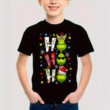 Combed Cotton New Christmas Children's Short Sleeve Girls' T-Shirt Kids Clothing Boys' Short Sleeve