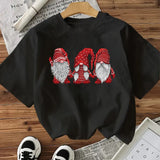 Doll Cotton Women's Short Sleeve Fashion Style Top American Christmas New Arrival