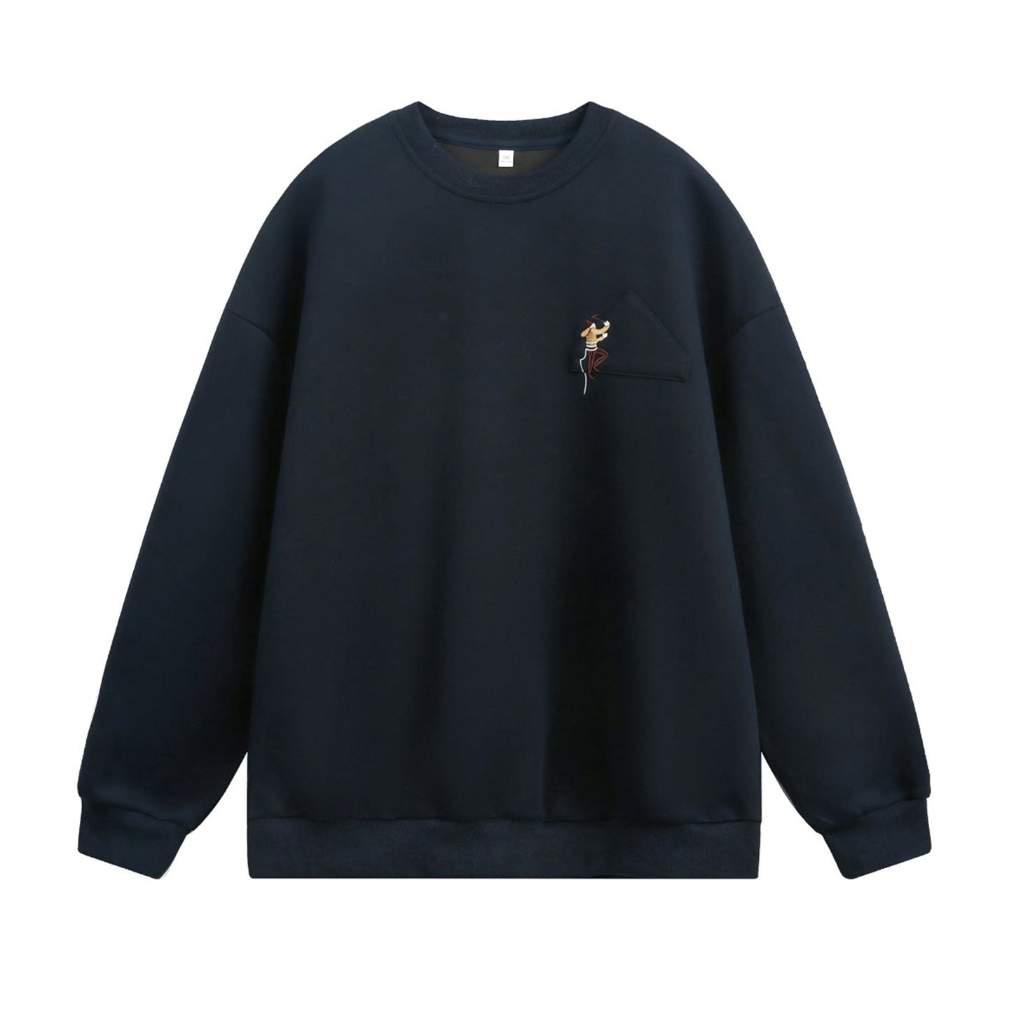 Embroidered round neck sweatshirt for men