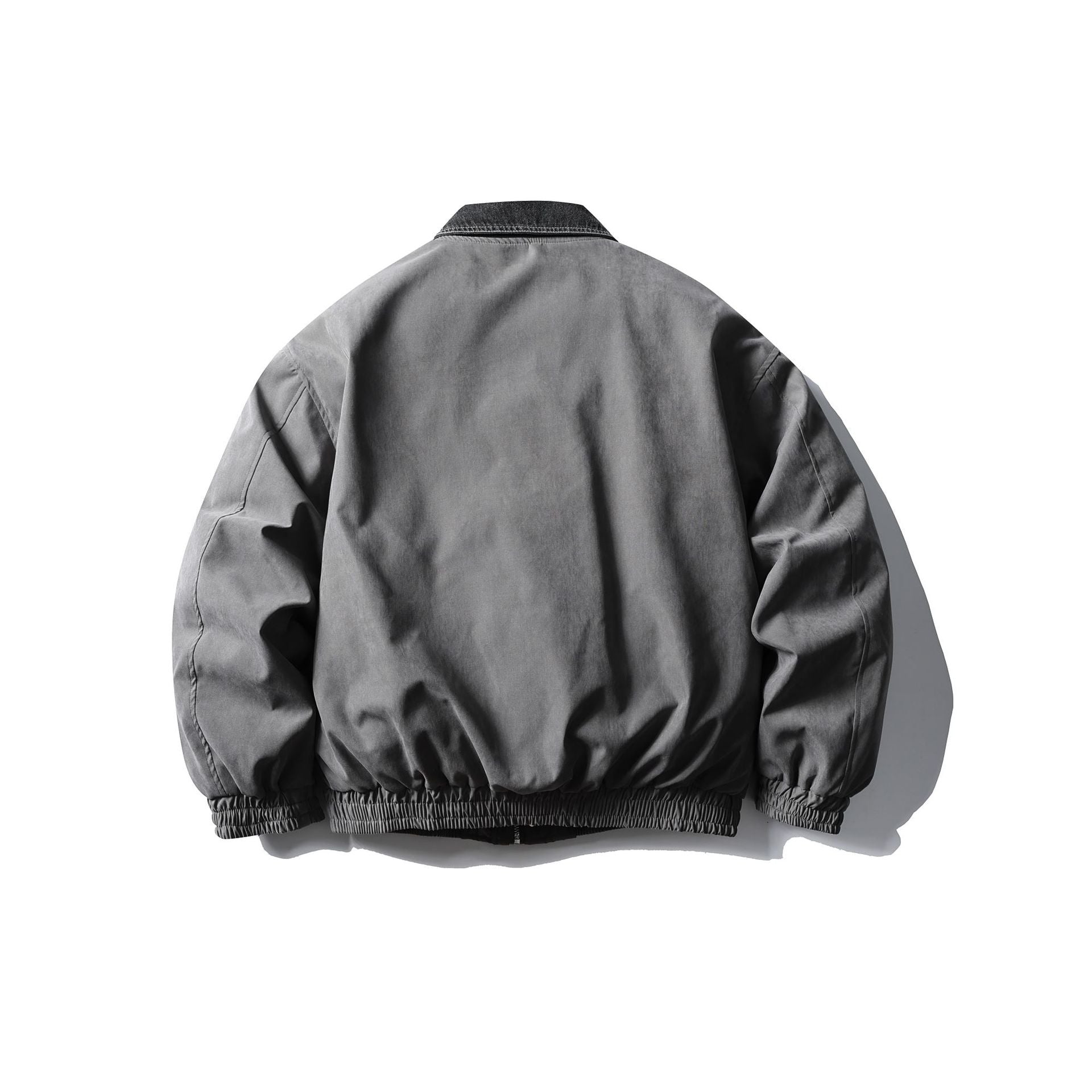 Loose Color-blocked Turn-down Collar Flight Cotton Coat